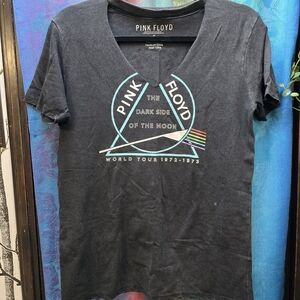 Pink Floyd Black Tee with Colorful Prism Design